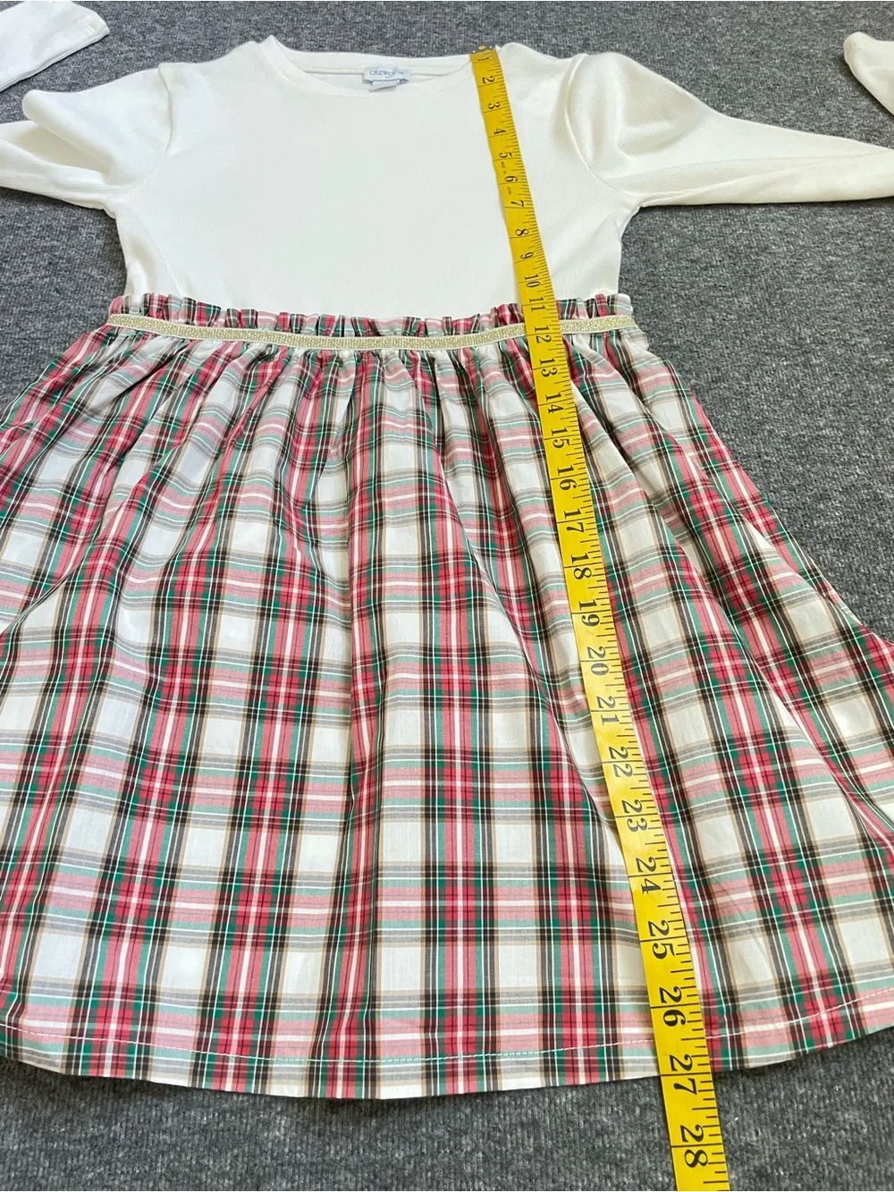NWT Crewcuts Girls 8 Plaid Tartan Mixed Media Dress Holiday Christmas Festive - Picture 8 of 8